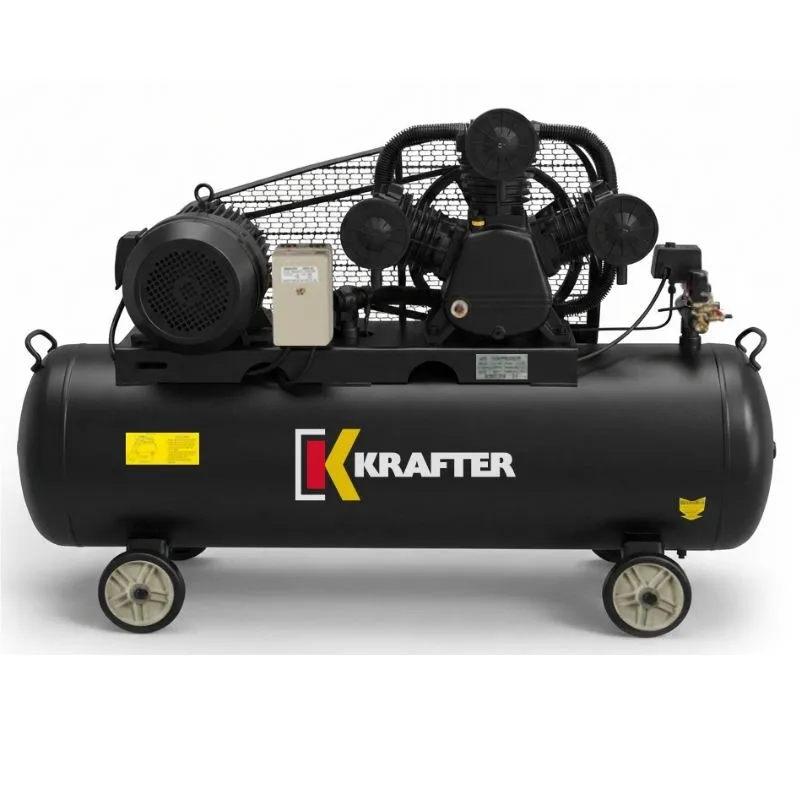 Compresor de Pistón 300L 7,5Hp 8 Bar Correa 380V Krafter | W-0.67/8